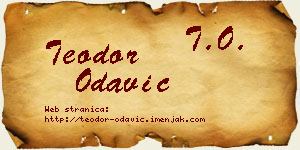 Teodor Odavić vizit kartica
